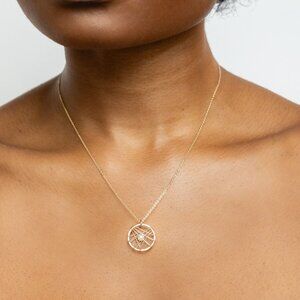 Medium Circle Caged Pearl Necklace
